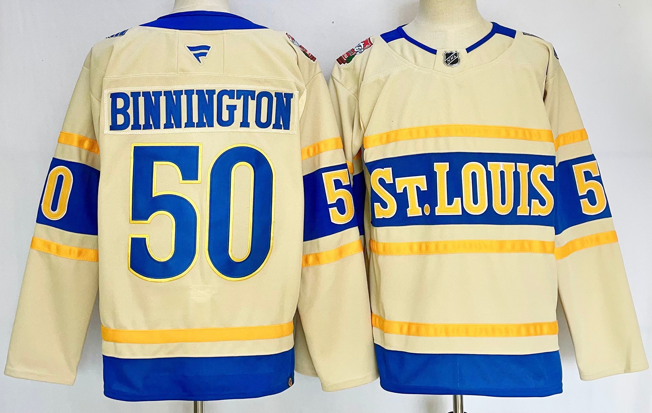 Men St.Louis Blues #50 Binnington Cream 2026 Adidias NHL Jersey style 001